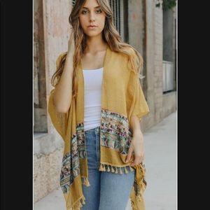 Mustard yellow kimono brand new never worn